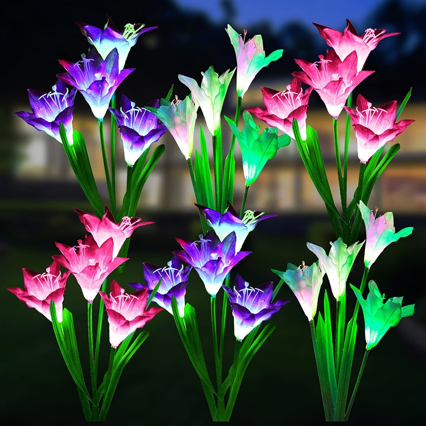 6-Pack Solar Lily Lights