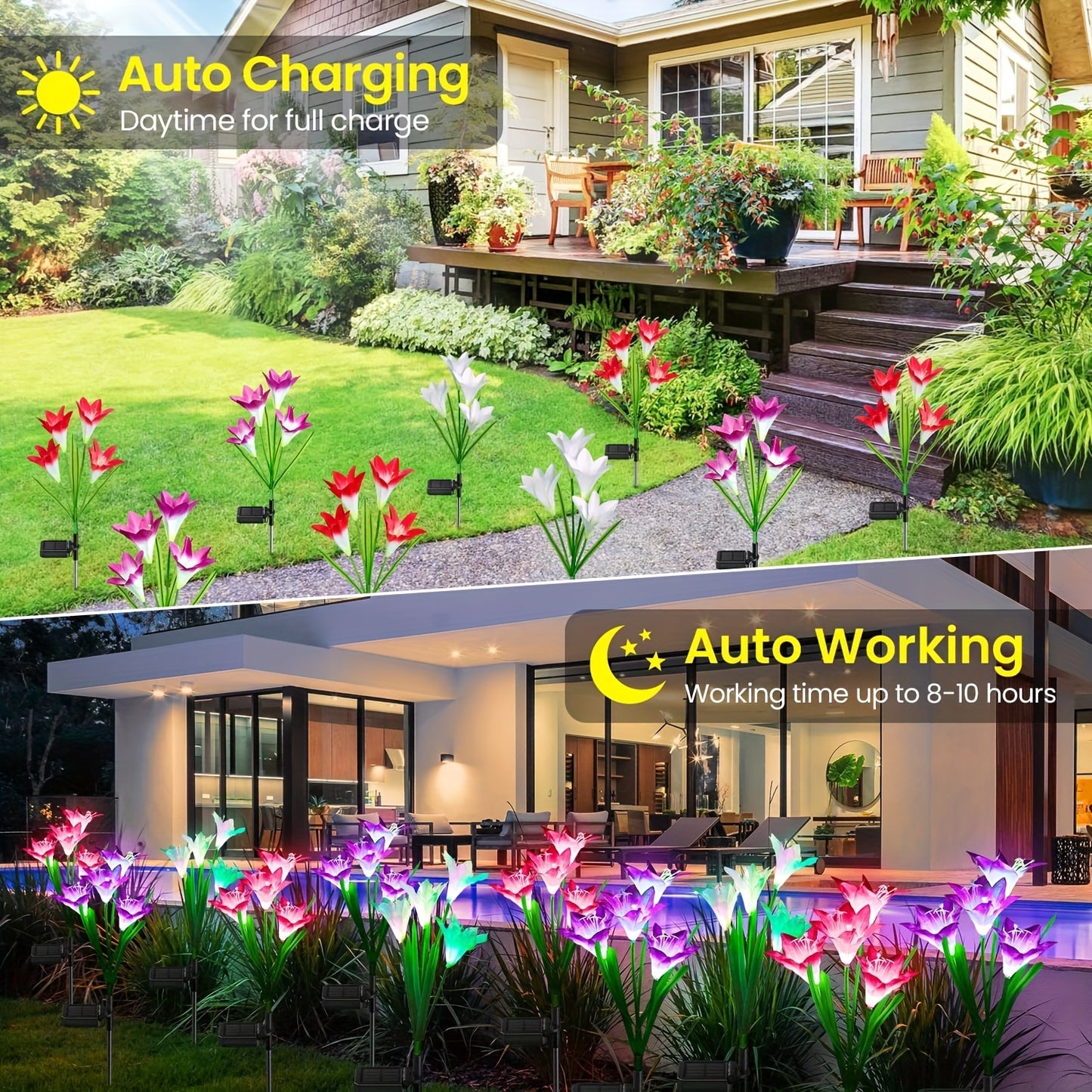 6-Pack Solar Lily Lights