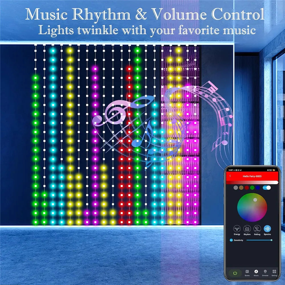 LED RGB Smart Curtain Lights