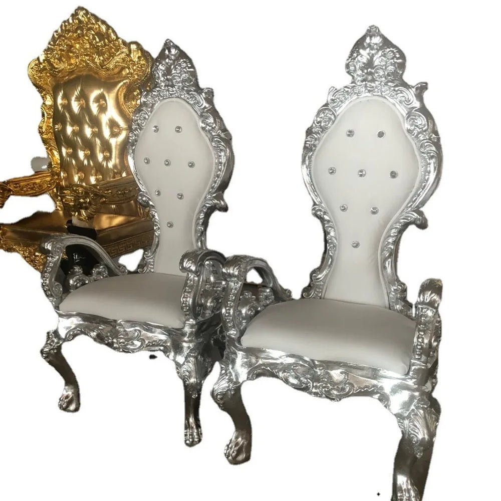 Royal Gold Classic Wooden Throne Chair