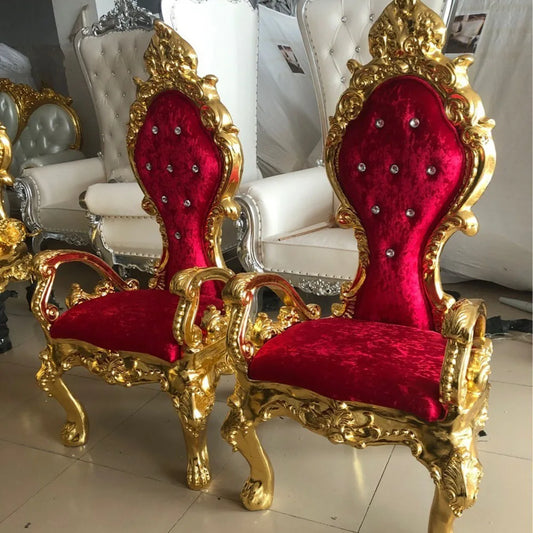 Royal Gold Classic Wooden Throne Chair