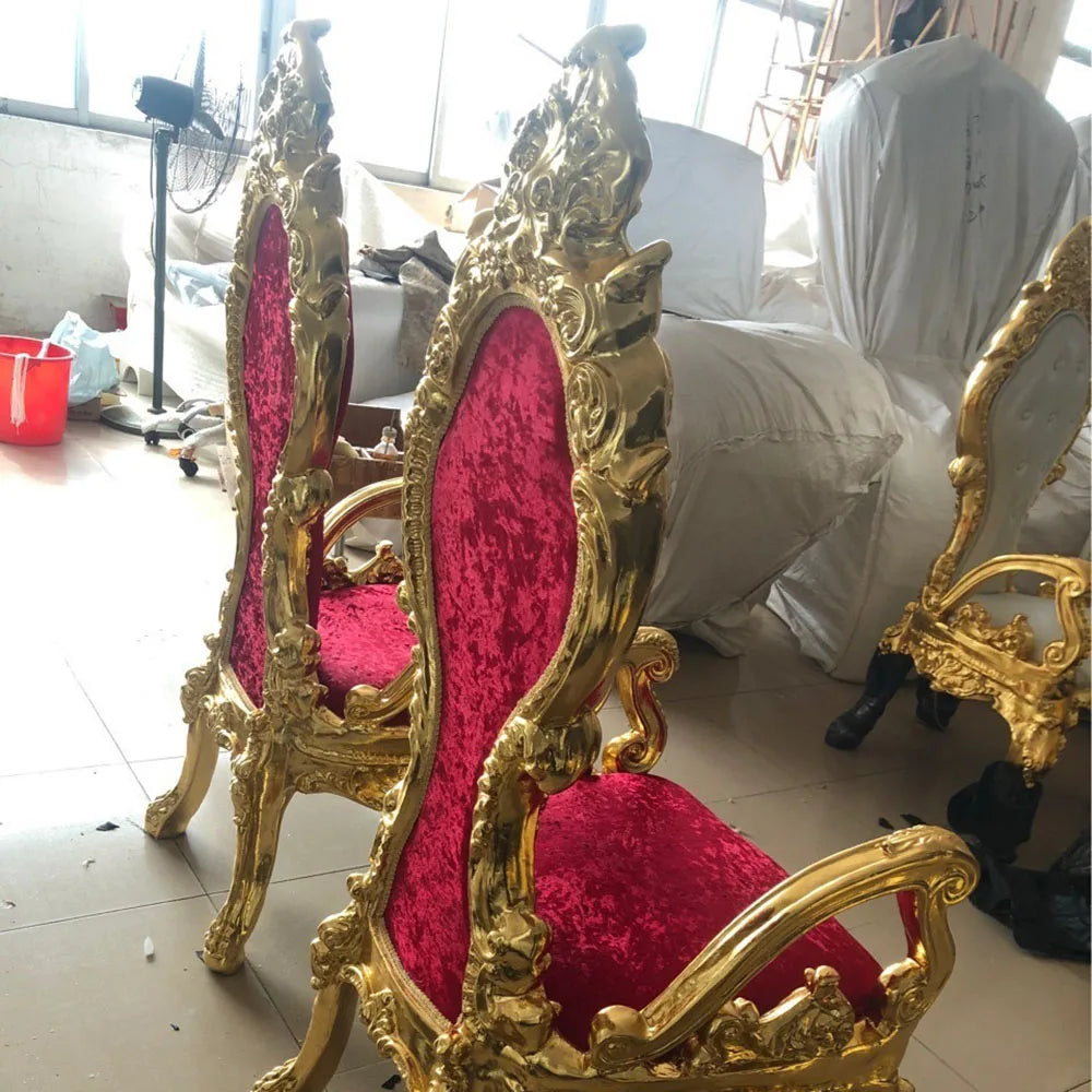 Royal Gold Classic Wooden Throne Chair