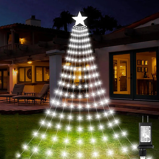LED Christmas Star String Fairy Lights with Star Topper