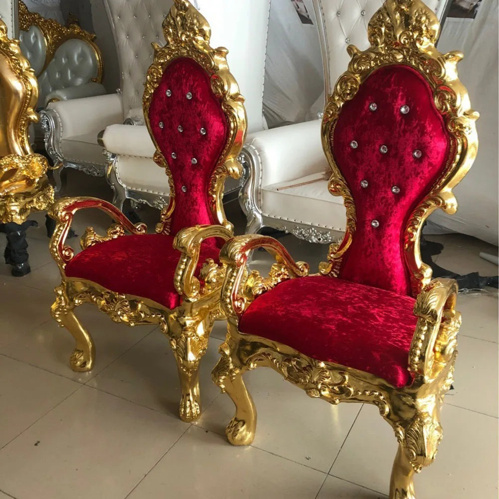 Royal Gold Classic Wooden Throne Chair