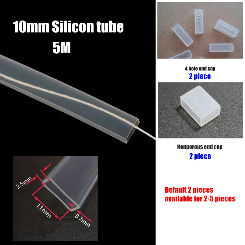 8/10/12Mm Led Transparent Silicone Tube