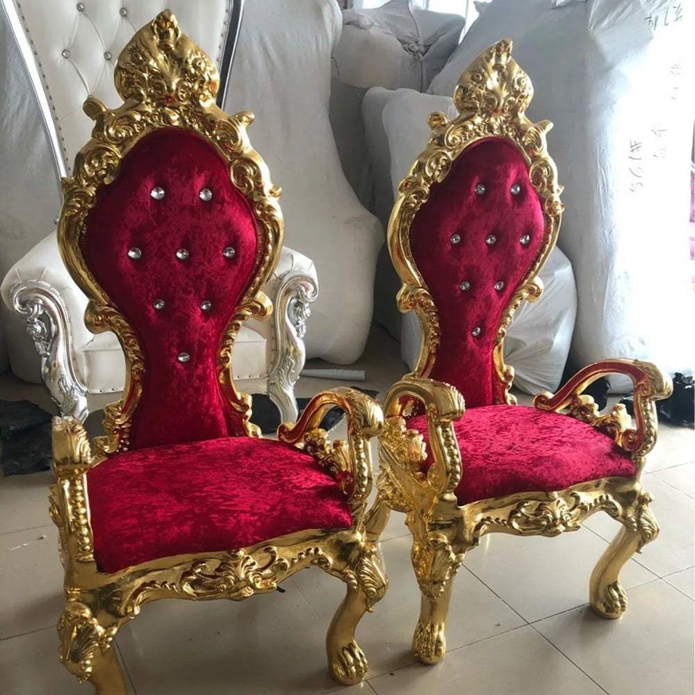Royal Gold Classic Wooden Throne Chair