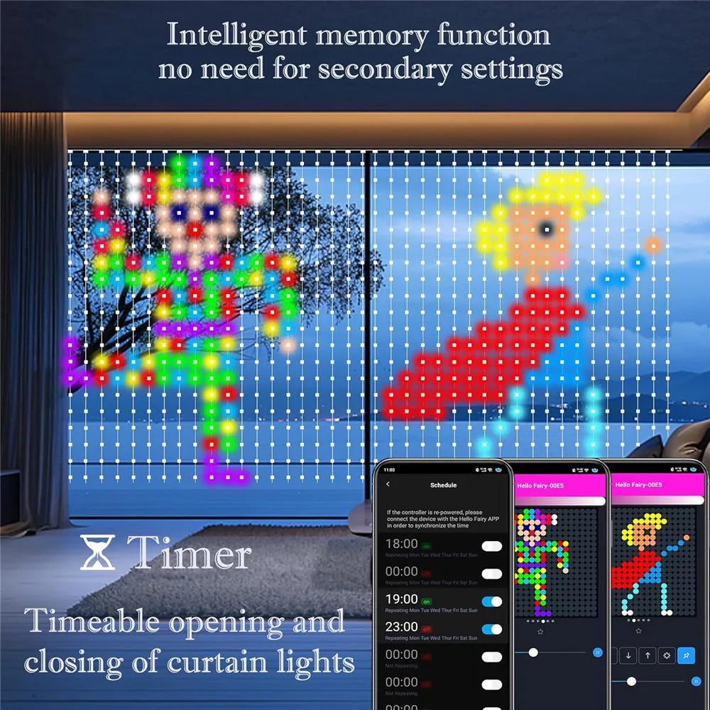 LED RGB Smart Curtain Lights