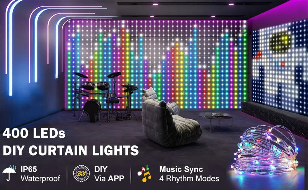 LED RGB Smart Curtain Lights