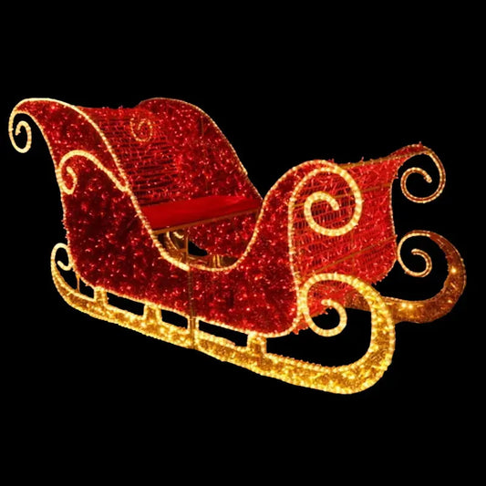 3D Santa Sleigh Rope Light