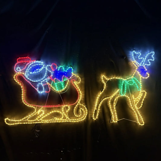 Santa in Sleigh with single reindeer
