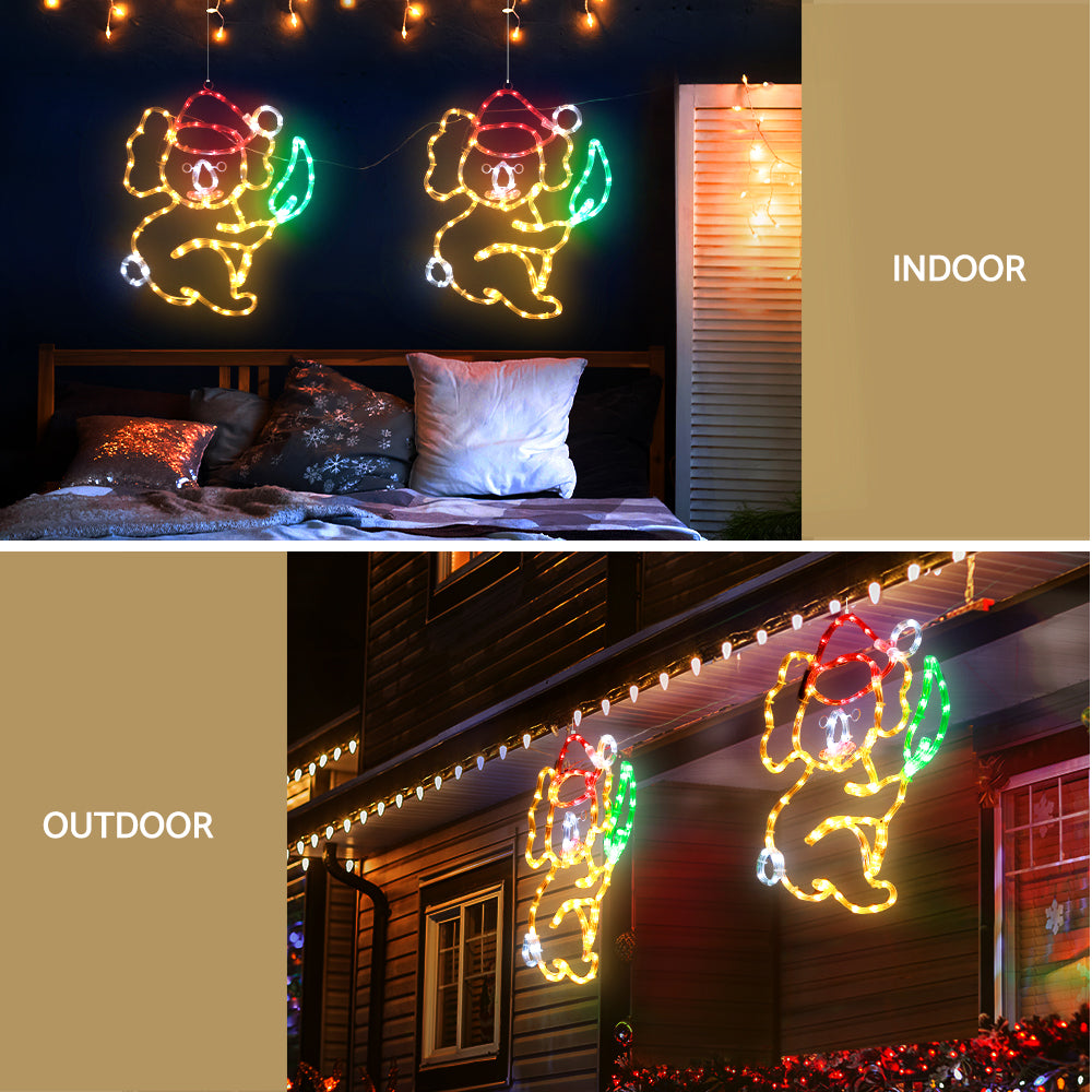 Koala Christmas Lights Motif 216 LED Rope Light Outdoor Decoration Jingle Jollys