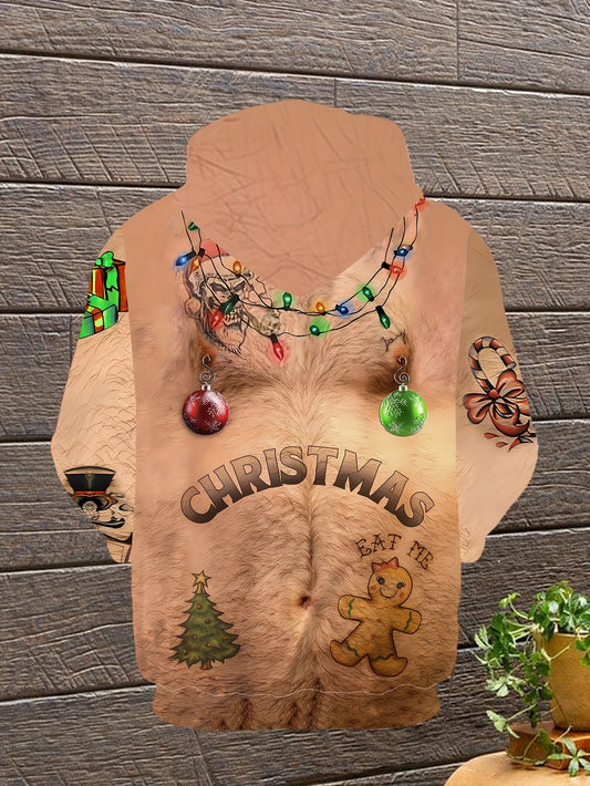 3D Christmas Tree Patterned Long-Sleeve