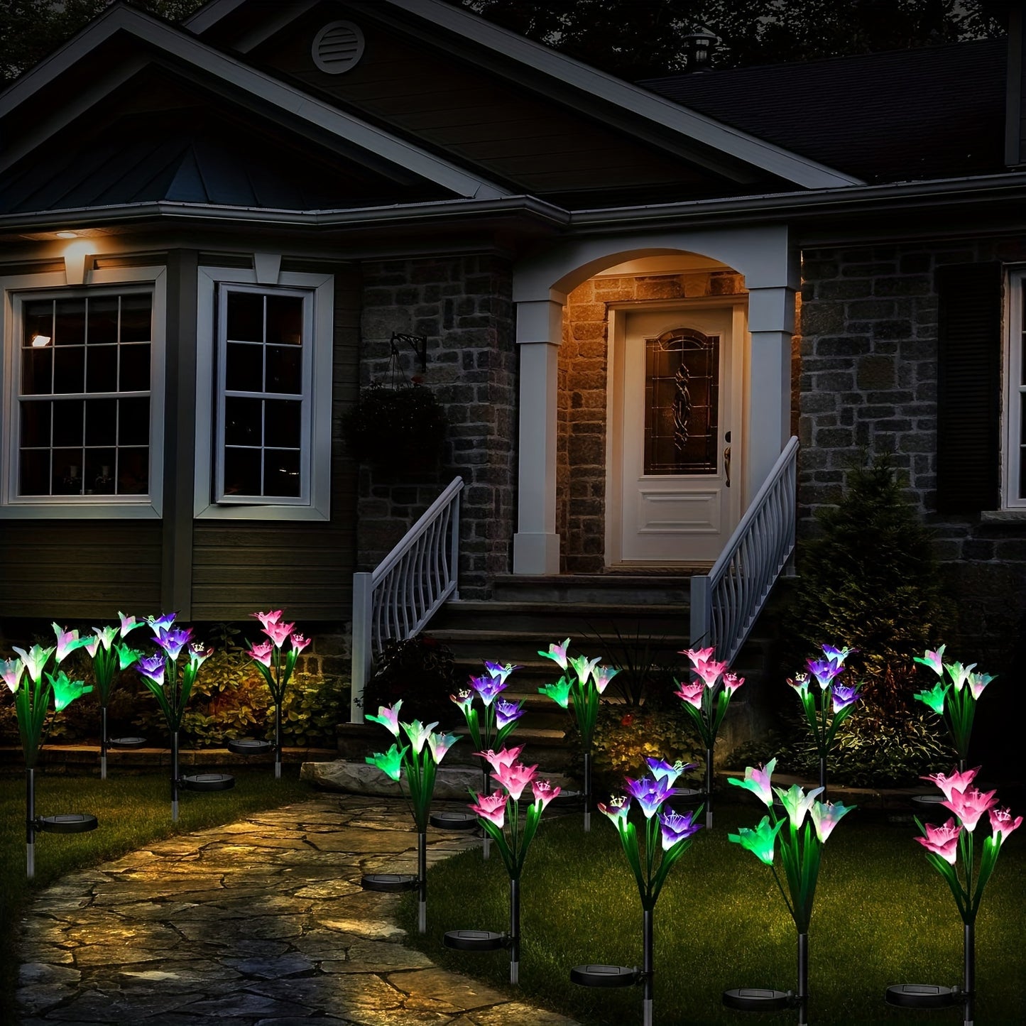 6-Pack Solar Lily Lights
