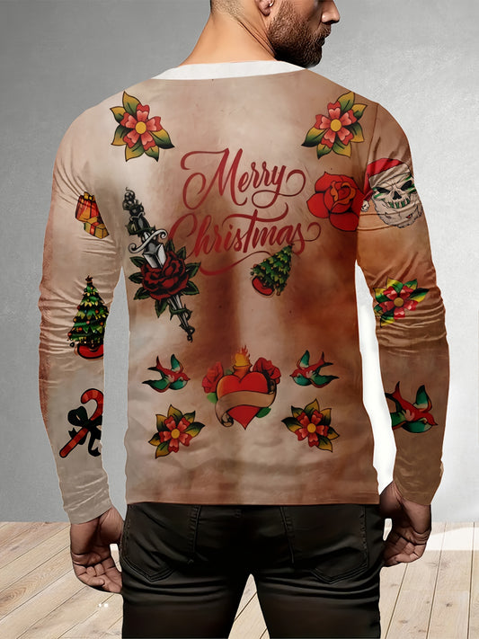 Festive Christmas Cat Graphic Long Sleeve