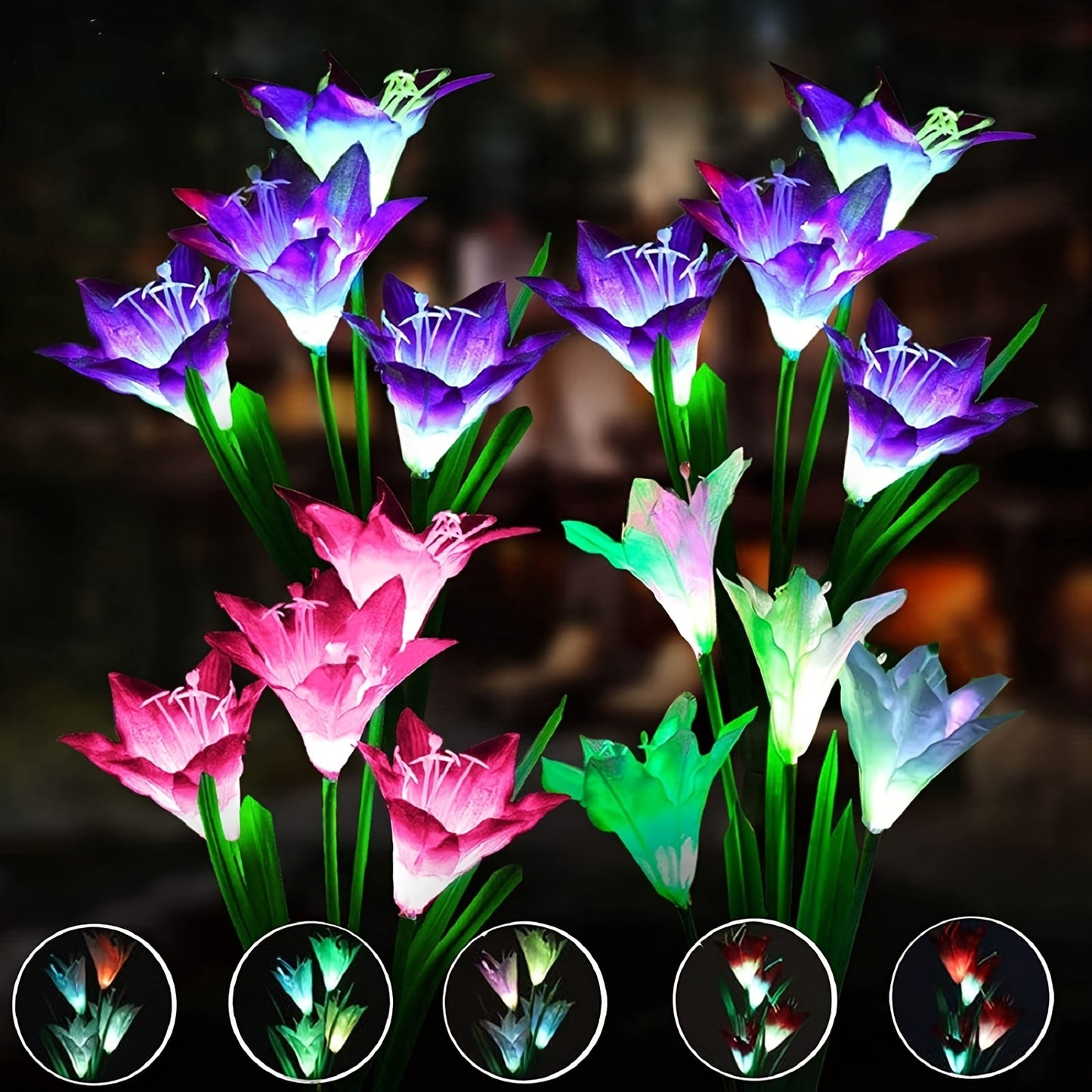 6-Pack Solar Lily Lights