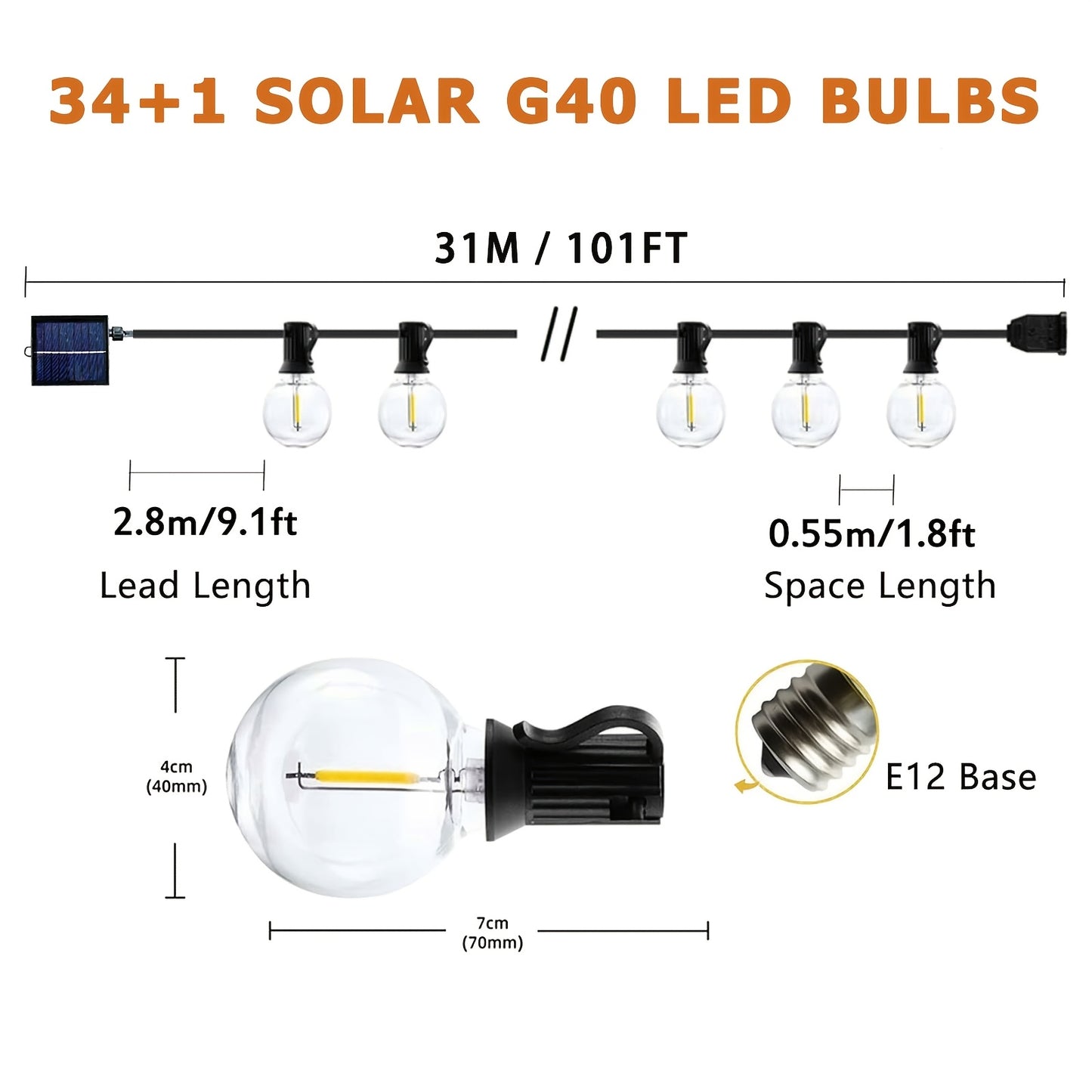 Festoon Solar String Lights