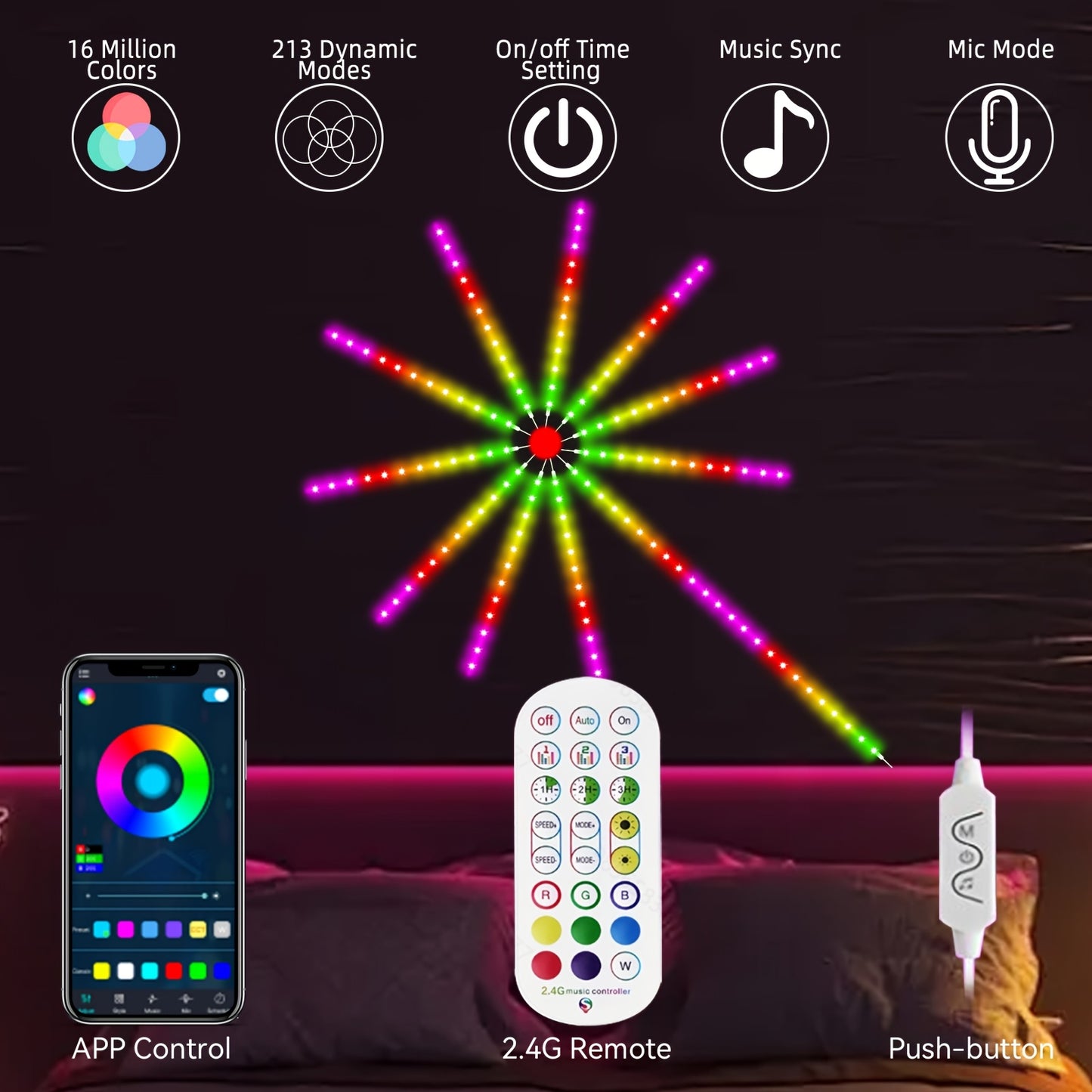 Smart LED Fireworks Light