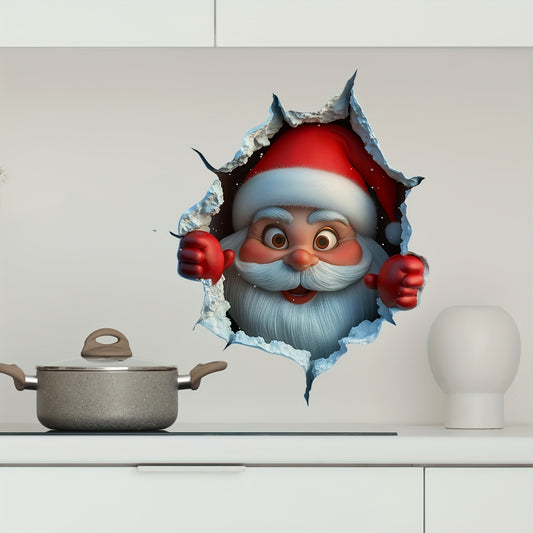Creative Breaking Wall Cartoon Santa Wall Decoration