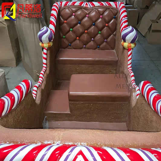 Outdoor large reindeer santa sleigh