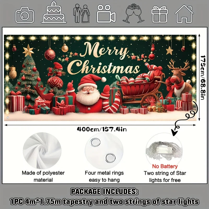 Christmas decoration garage door background