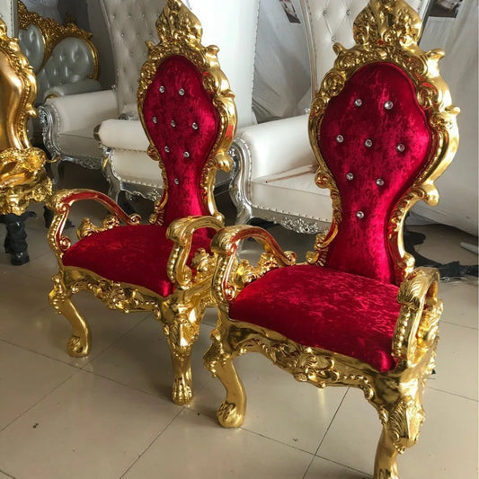 Royal Gold Classic Wooden Throne Chair