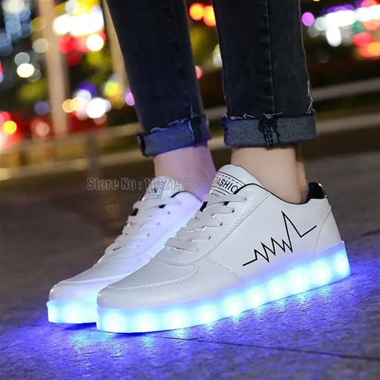 Luminous Usb Charge Women/Kids Led Glowing Sneakers