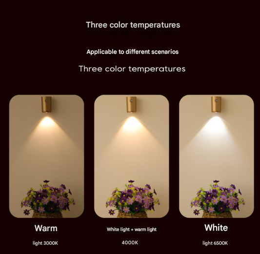 Black Rechargeable Magnetic LED Accent Light - Motion Sensor, 3-Color Dimmable, Wireless Spotlight for Art, Hallway, Door Sign