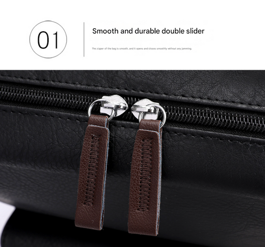 Black Large-Capacity PU Leather Backpack - Stylish Business & Travel Companion