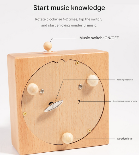 MAOMAO-Music Box (Jurassic Dinosaurs) Handmade Wooden Ferris Wheel Music Box - Christmas Carousel Hand-Cranked Desktop Decoration