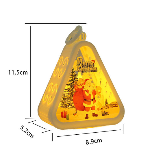 Bronze color Snowman Charming Christmas Scene Mini Lanterns (Set of 3) - Battery Operated LED Lights for a Cozy Holiday Glow