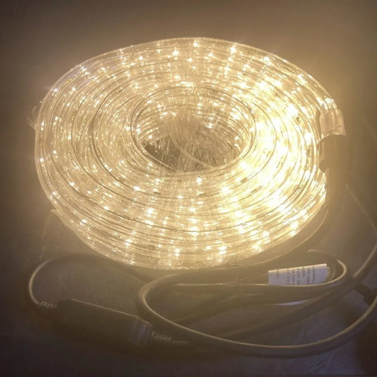 10M White Auto-Blinking LED Rope Light