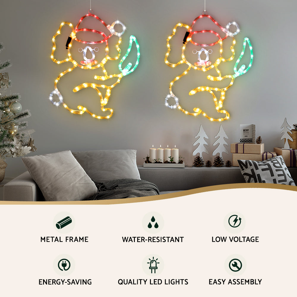 Koala Christmas Lights Motif 216 LED Rope Light Outdoor Decoration Jingle Jollys