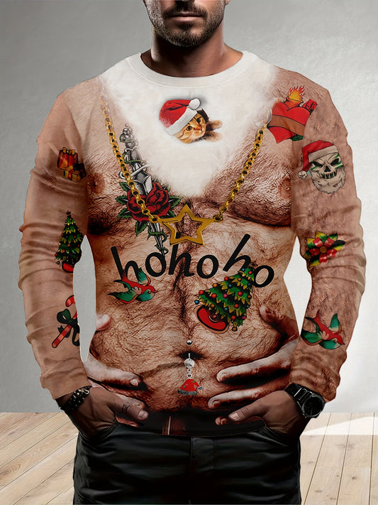 Festive Christmas Cat Graphic Long Sleeve